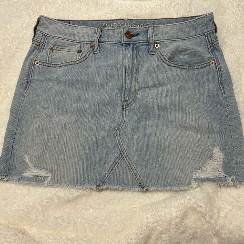 American eagle blue jean skirt